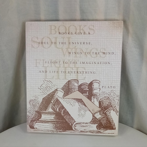 "Books Give A Soul To The Universe" 10x12" Plato Quote Wall Art Decor - Picture 2 of 10